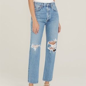 Agolde 90’s Pinch Waist high rise straight leg jeans in backdrop size 24 NWOT